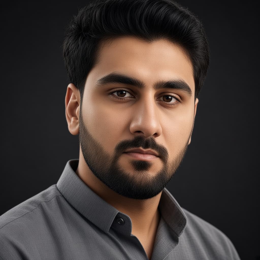 Close portrait of Saifullah Khalid.